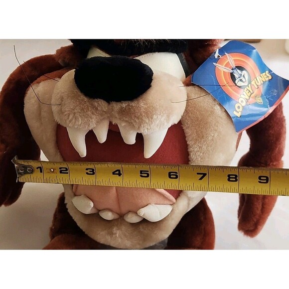 Looney Tunes 1997 NWT Tasmanian Devil Vintage Plush Toy Warner Bros - Picture 9 of 13